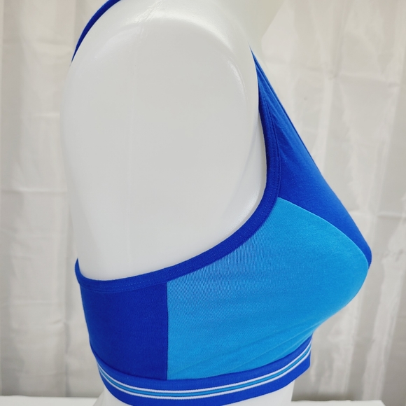 * Fruit of the loom size 36 racer back paddless wireless sports bra blue - Picture 2 of 5